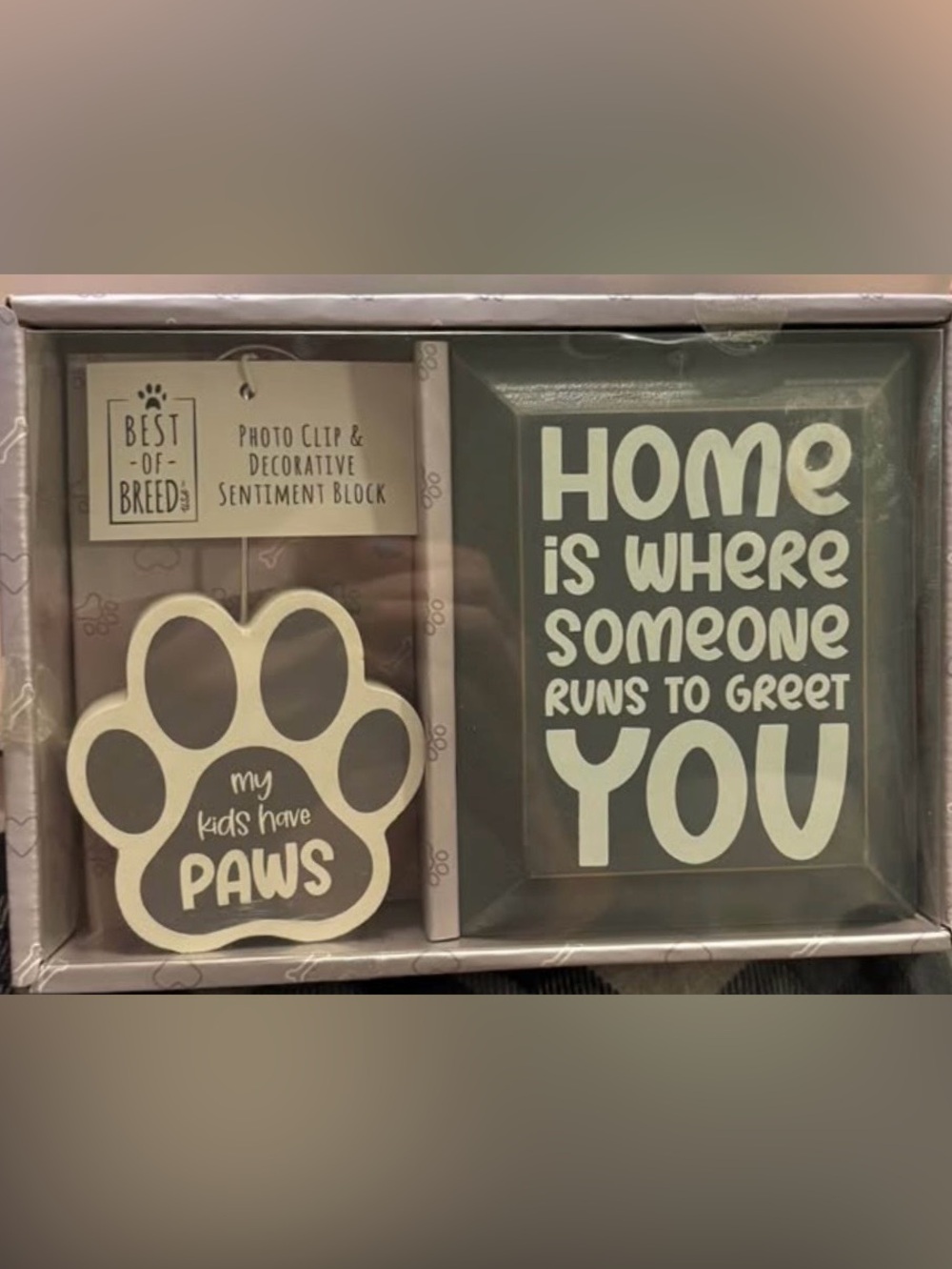 NEW Best of Breed Pet Decor Gift Set - 2 Pc Photo Clip & Sentiment Block